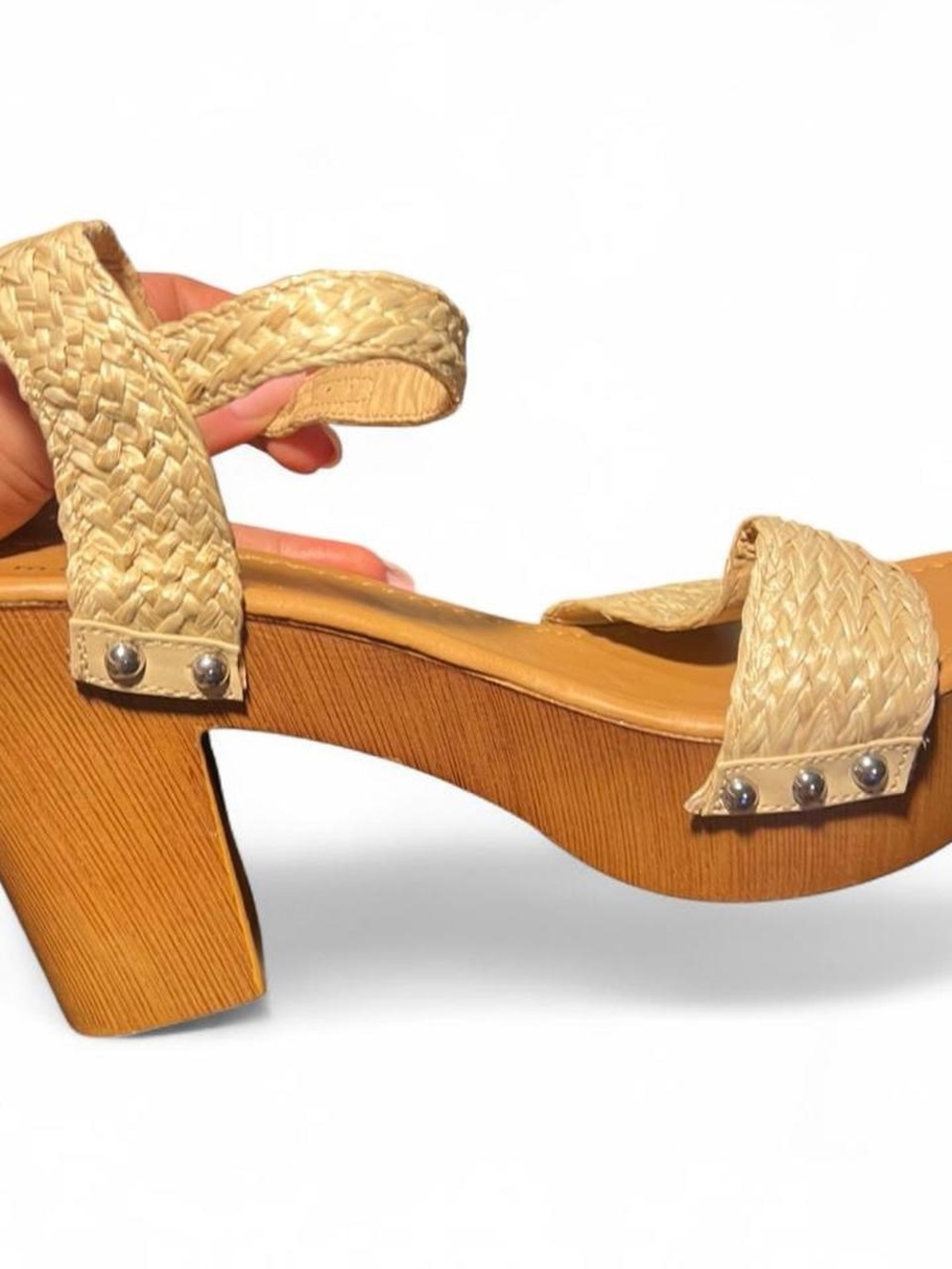 Steve Madden Natural Braided Platform Sandal - Beige